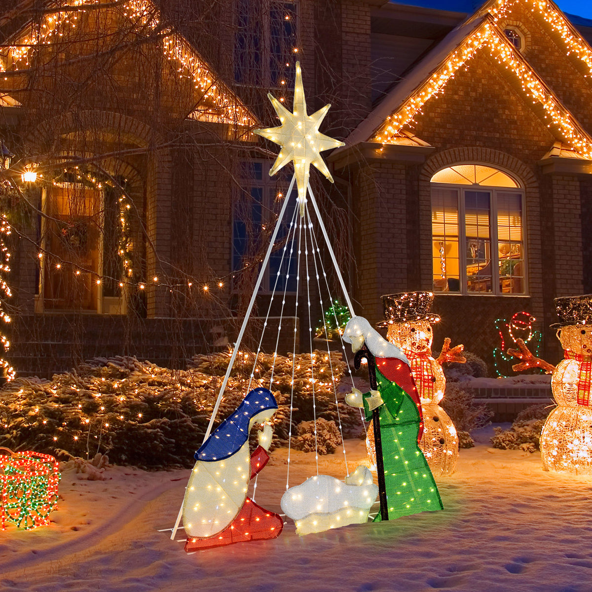 6 Feet Nativity Scene, 240 LED Lights Christmas Decor & Accessories at Gallery Canada