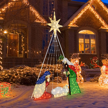 6 Feet Nativity Scene, 240 LED Lights Christmas Decor & Accessories at Gallery Canada