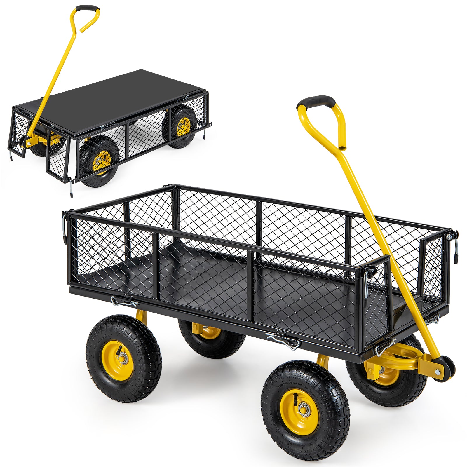 Garden Wagon, 43 X21 X 36 Inch, 900/1200 LBS Load Capacity, 4 Removable Panels Garden Carts Options at Gallery Canada