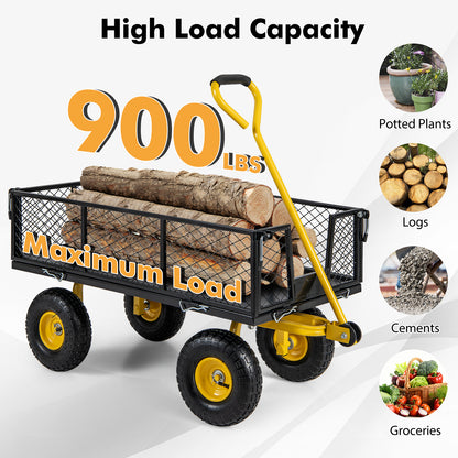 Garden Wagon, 43 X21 X 36 Inch, 900/1200 LBS Load Capacity, 4 Removable Panels Garden Carts at Gallery Canada