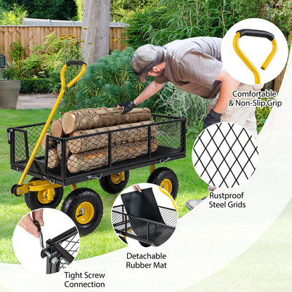 Garden Wagon, 43 X21 X 36 Inch, 900/1200 LBS Load Capacity, 4 Removable Panels Garden Carts at Gallery Canada