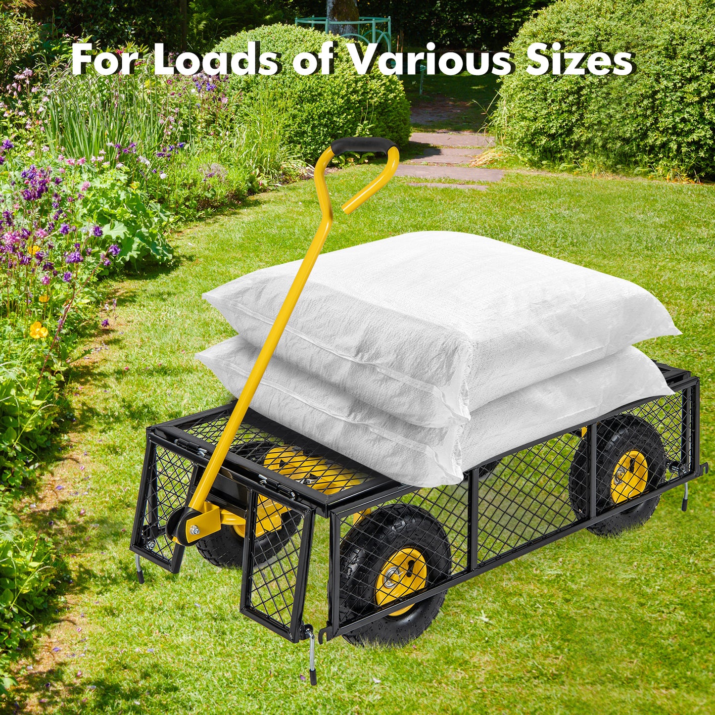 Garden Wagon, 43 X21 X 36 Inch, 900/1200 LBS Load Capacity, 4 Removable Panels Garden Carts at Gallery Canada