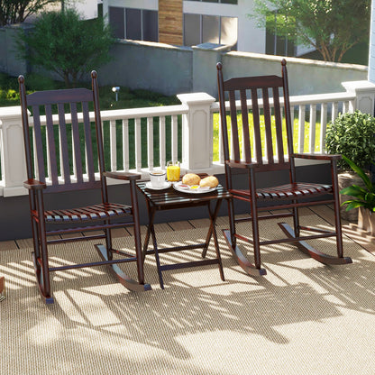 Acacia Wood Outdoor Rocking Chair, High-Back, Brown Patio Rocking Chairs & Gliders at Gallery Canada