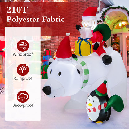7 Feet Inflatable Santa Claus Riding Bear, Multicolor Christmas Inflatables at Gallery Canada