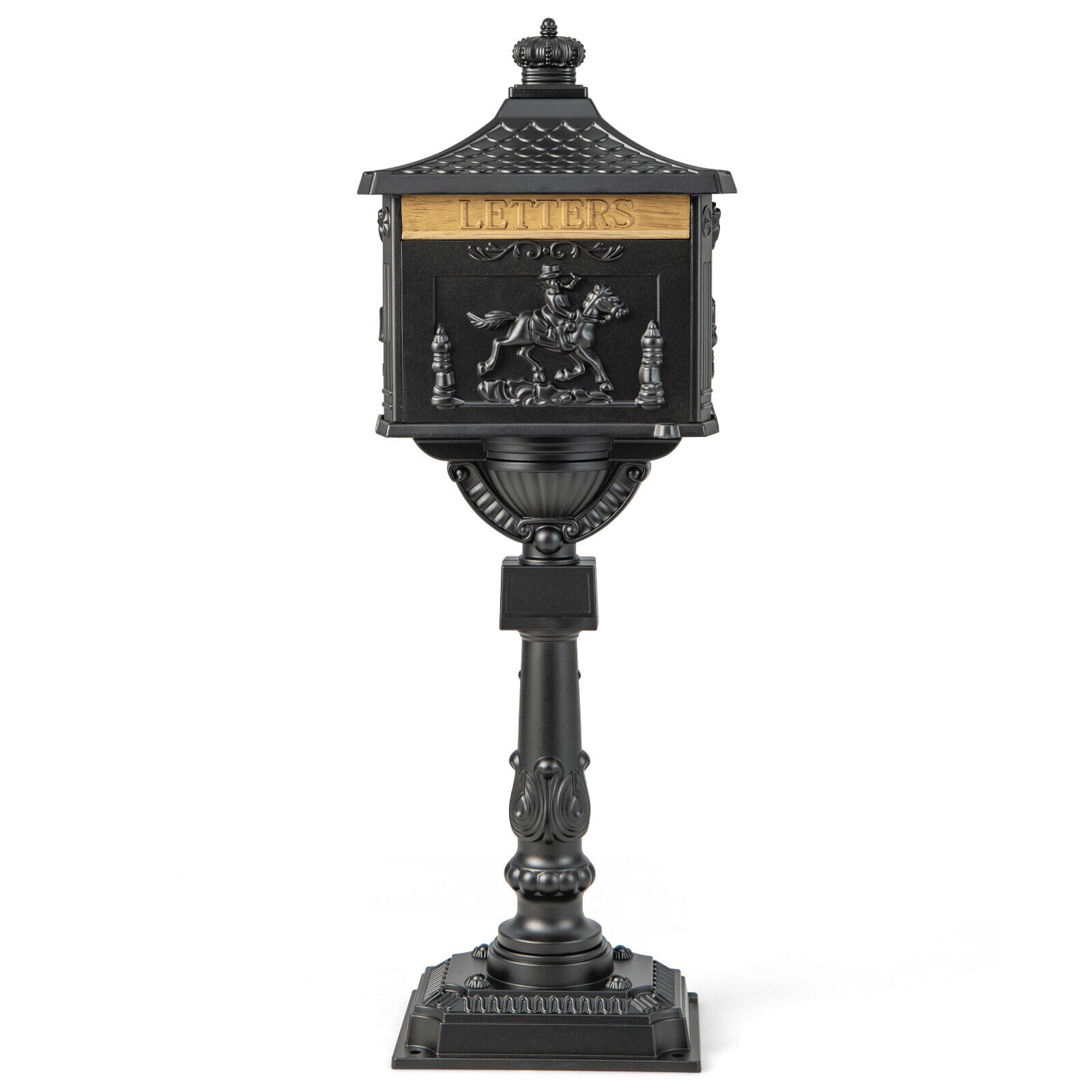 Retro Cast Aluminum Mailbox, With Baffle Door, Black Outdoor Decor Black at Gallery Canada