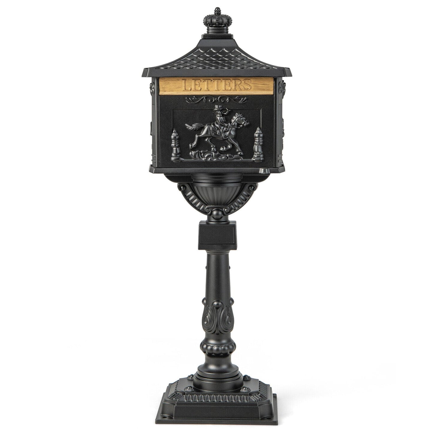 Retro Cast Aluminum Mailbox, With Baffle Door, Black Outdoor Decor Black at Gallery Canada