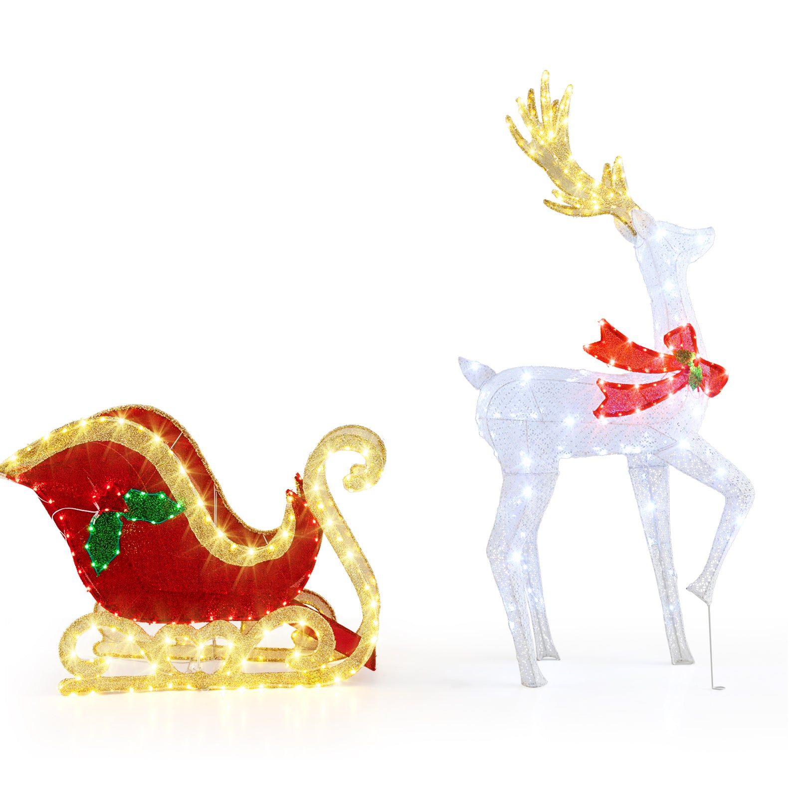 LED Christmas Reindeer With Santa Sleigh, Multicolor Christmas Decor & Accessories at Gallery Canada
