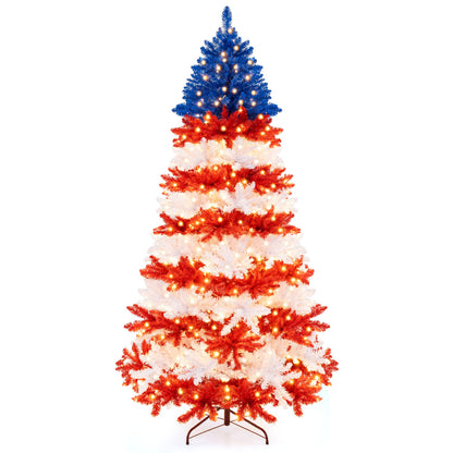 7.5 Feet Artificial Christmas Tree, Warm White LED Lights, Multicolor Christmas Tree at Gallery Canada