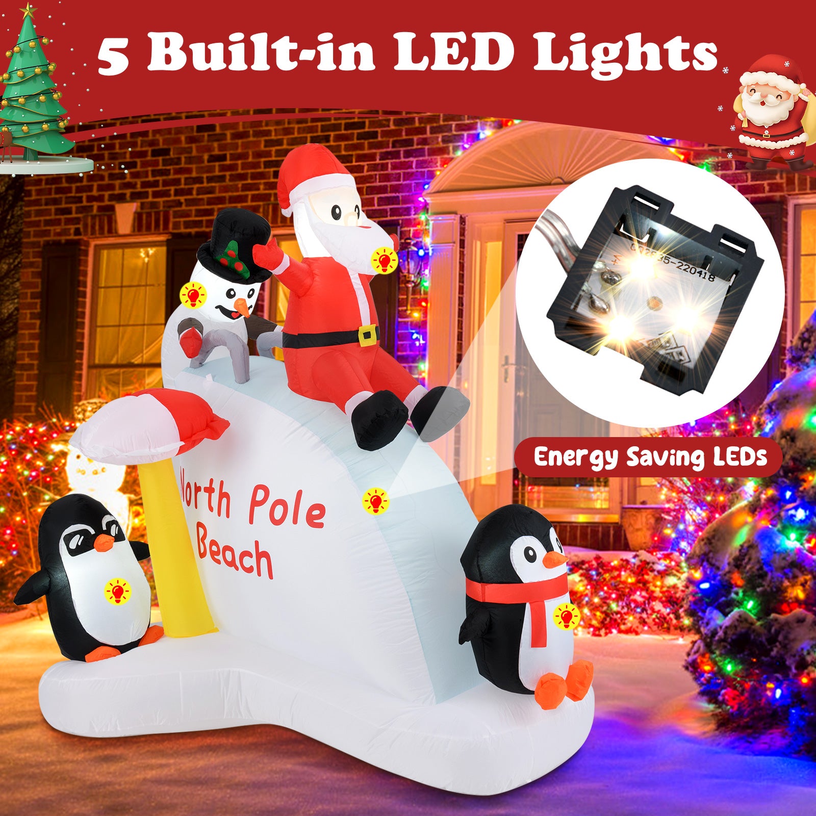6 Feet Christmas Inflatable, Penguins And Santa Decoration, Multicolor Christmas Decor & Accessories at Gallery Canada