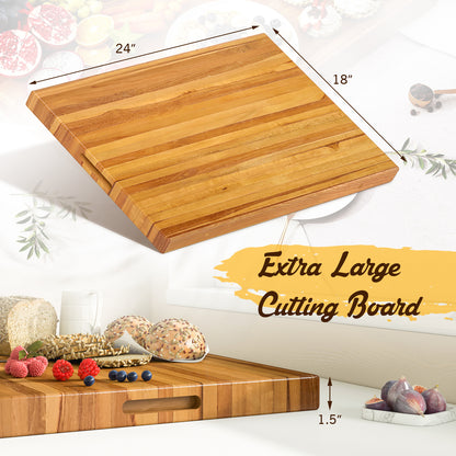 Teak Wood Cutting Board, 24 Inch, Natural Kitchen Tools at Gallery Canada