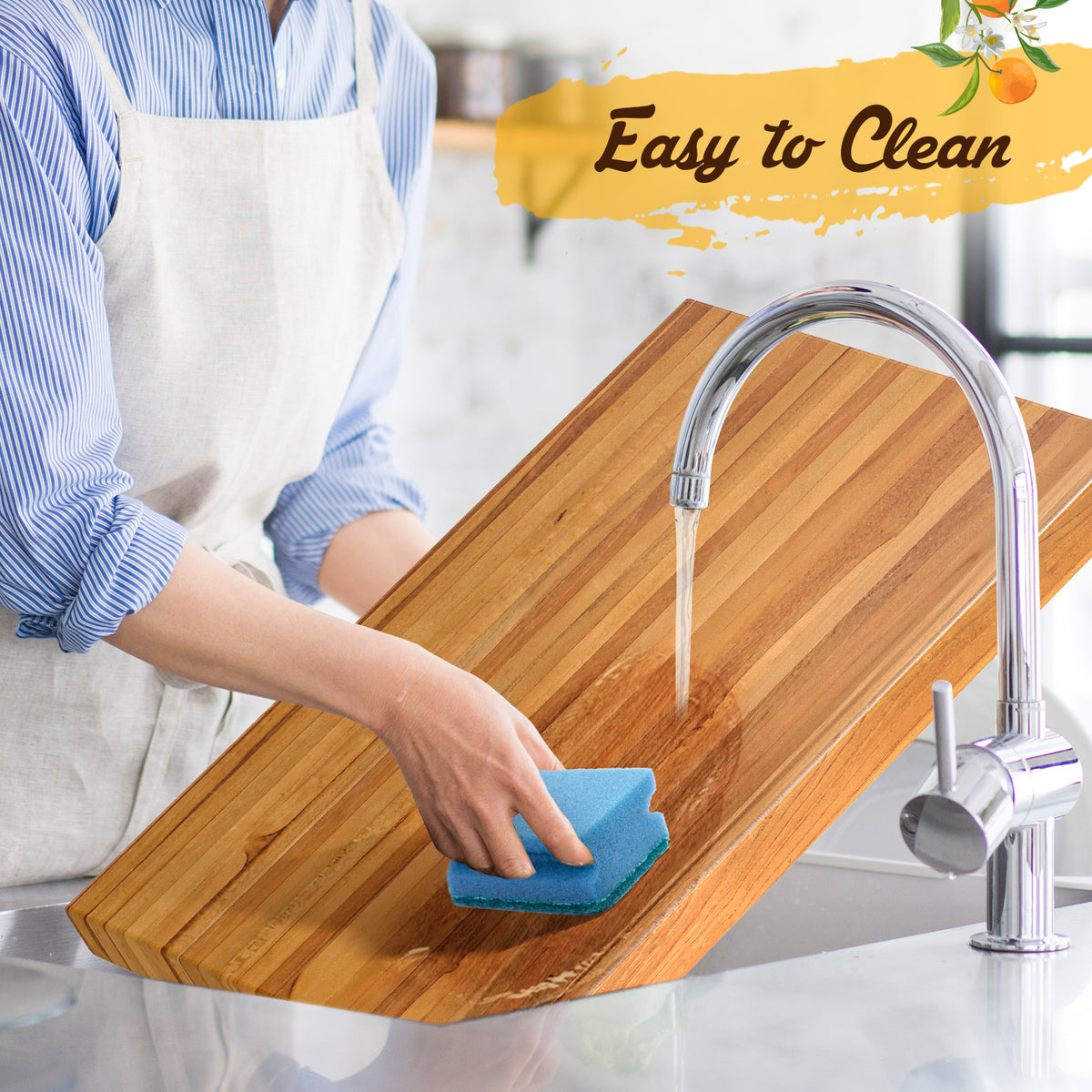 Teak Wood Cutting Board, 24 Inch, Natural Kitchen Tools at Gallery Canada