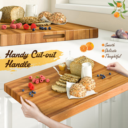 Teak Wood Cutting Board, 24 Inch, Natural Kitchen Tools at Gallery Canada