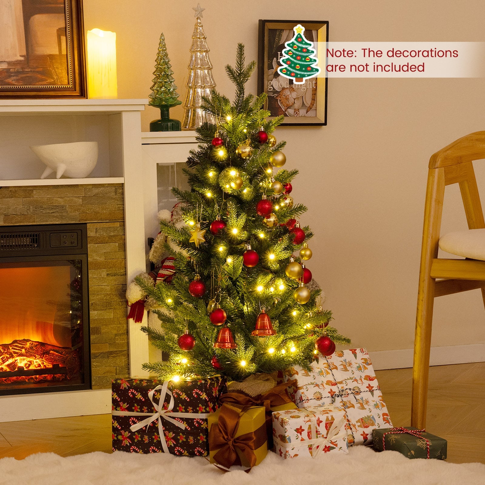 3 Feet Mini Pre-Lit Artificial Christmas Tree, Green Christmas Tree at Gallery Canada