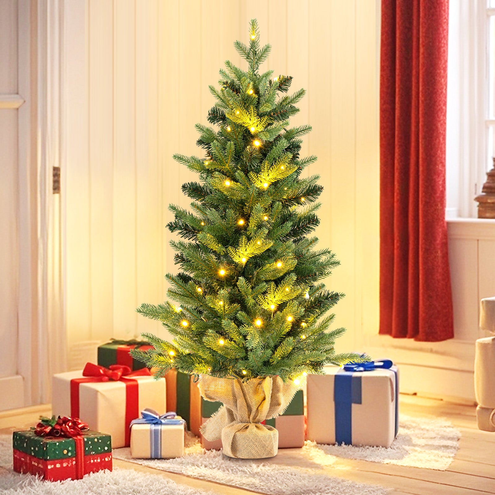 3 Feet Mini Pre-Lit Artificial Christmas Tree, Green Christmas Tree at Gallery Canada