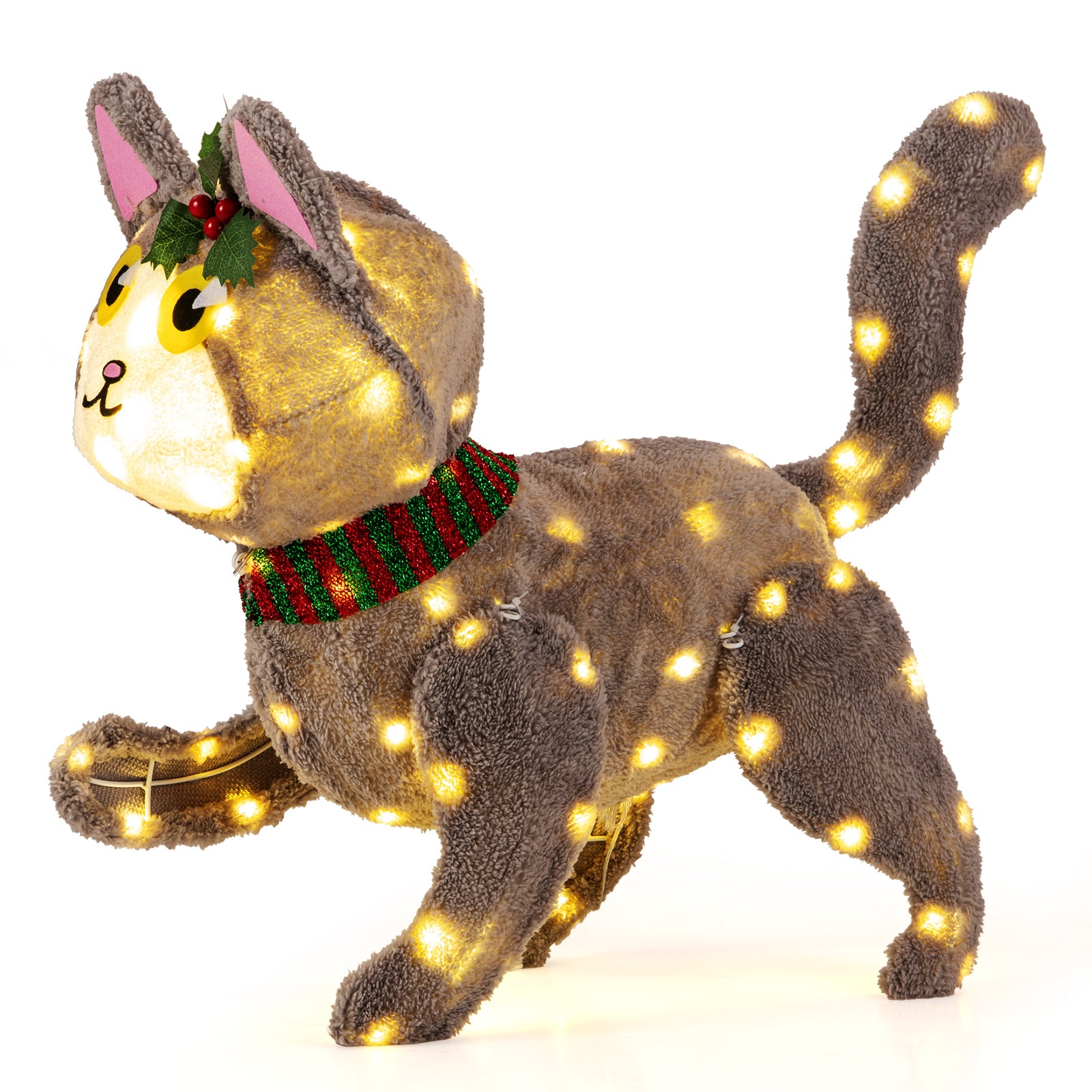 Pre-Lit 88 LED 3D Cat, Warm White Light, Plug, Warm White Christmas Decor & Accessories at Gallery Canada