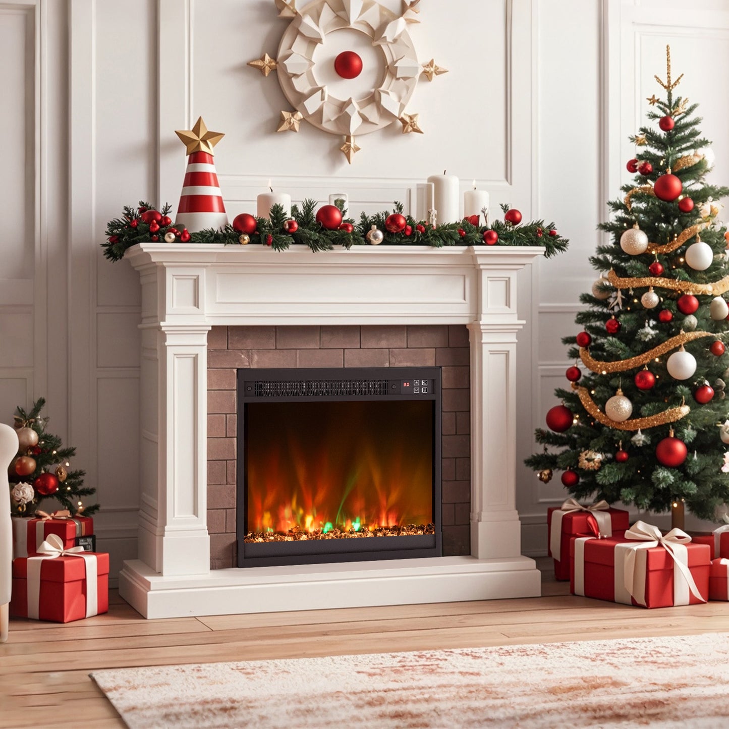 18 Inch 1500W Electric Fireplace Insert, Remote Control, Black Fireplaces at Gallery Canada
