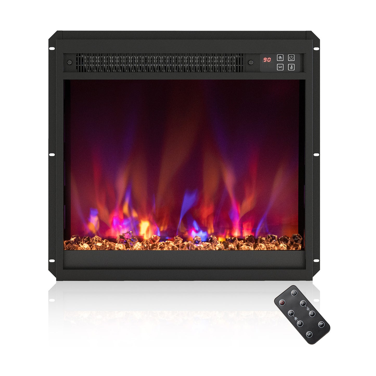 18 Inch 1500W Electric Fireplace Insert, Remote Control, Black Fireplaces at Gallery Canada