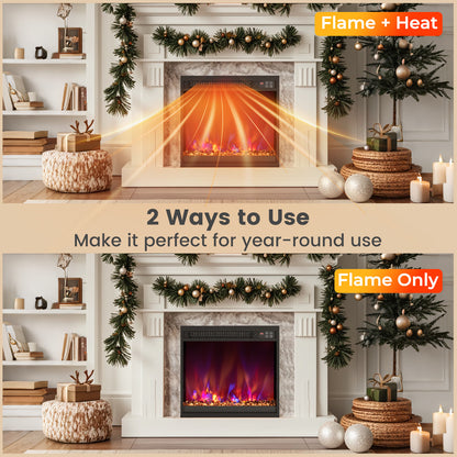 18 Inch 1500W Electric Fireplace Insert, Remote Control, Black Fireplaces at Gallery Canada