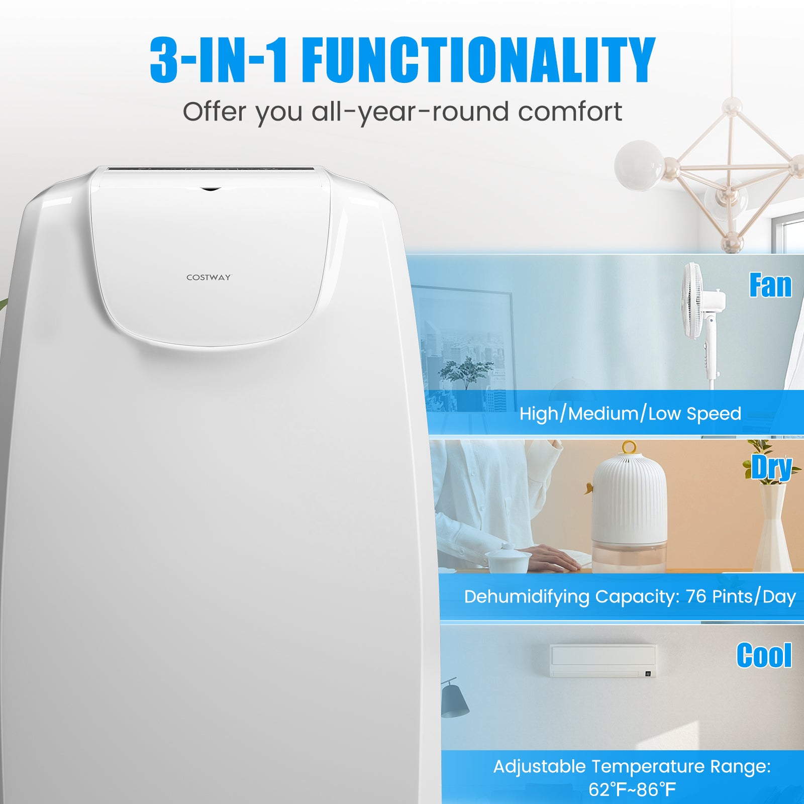 12000 BTU Dual Hose Portable Air Conditioner, White Portable Air Conditioners at Gallery Canada