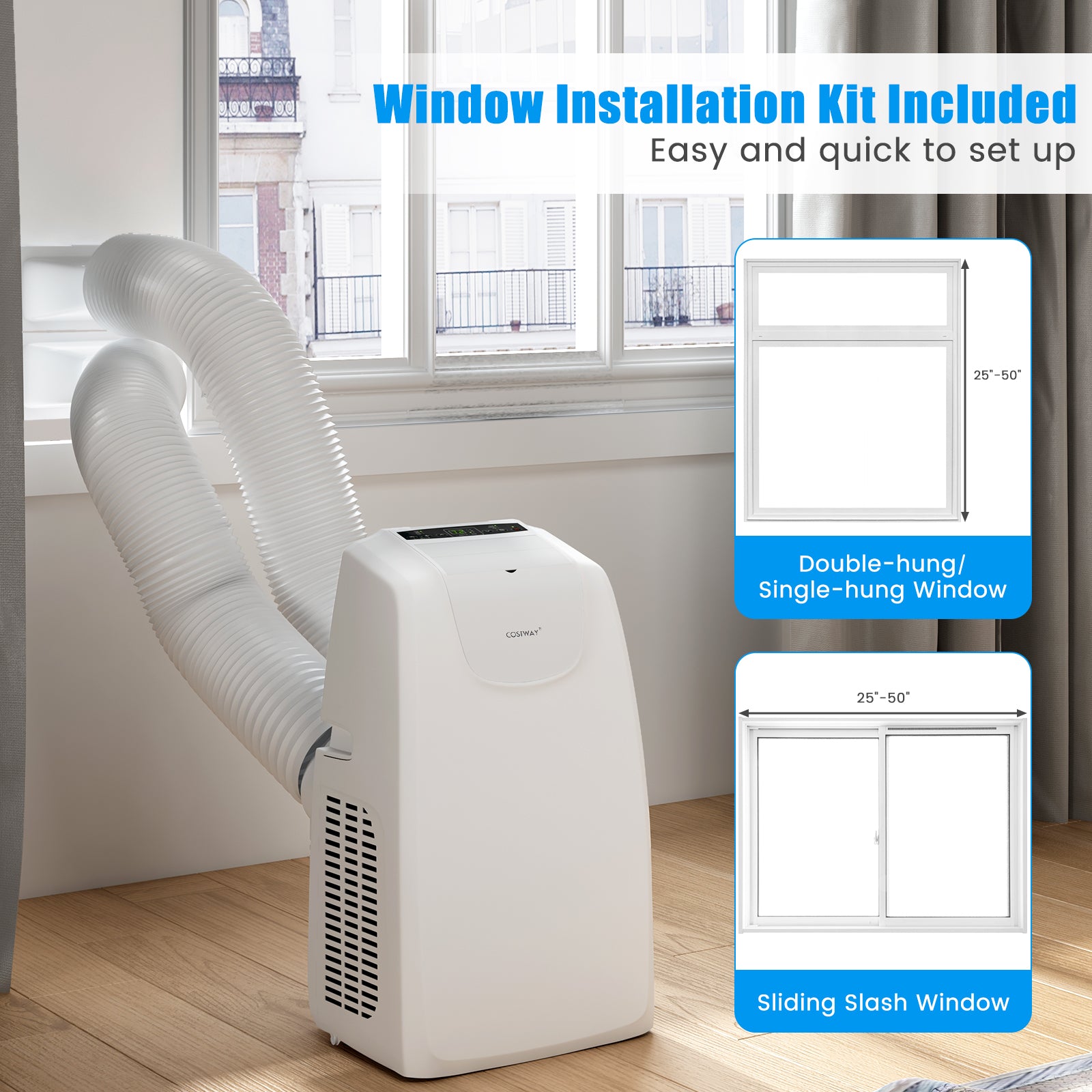 12000 BTU Dual Hose Portable Air Conditioner, White Portable Air Conditioners at Gallery Canada