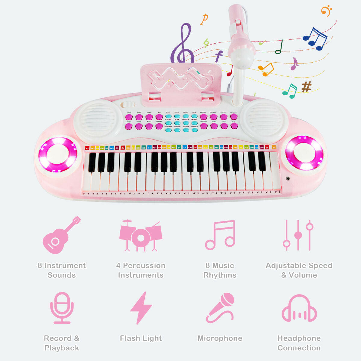 37 Electric Keyboard Piano With Microphone, Pink Pianos & Keyboards at Gallery Canada