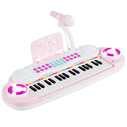 37 Electric Keyboard Piano With Microphone, Pink
