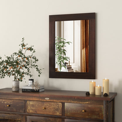 Wood Framed Wall Mirror, For Bedroom Living Room, Brown Wall Mirrors at Gallery Canada