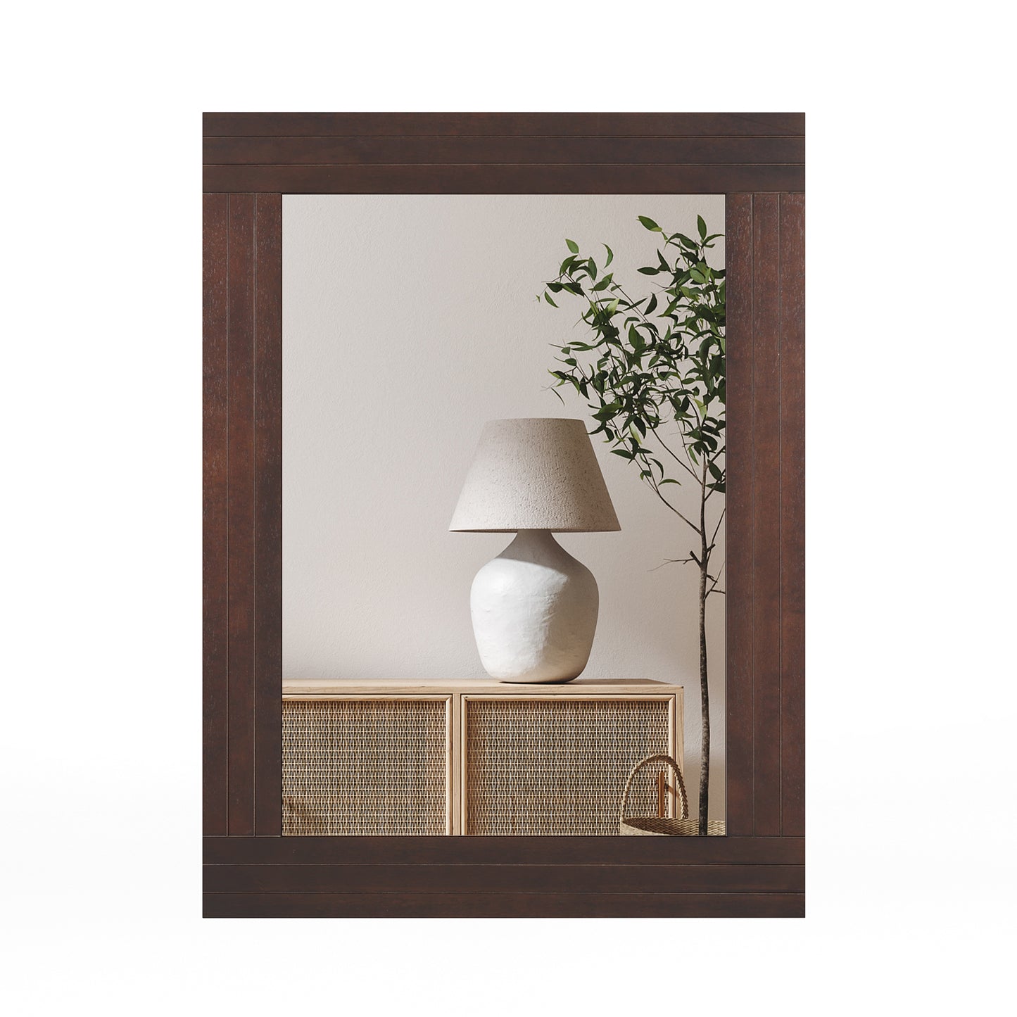 Wood Framed Wall Mirror, For Bedroom Living Room, Brown Wall Mirrors at Gallery Canada