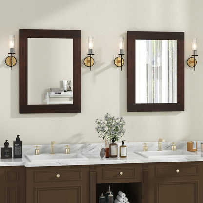 Wood Framed Wall Mirror, For Bedroom Living Room, Brown Wall Mirrors at Gallery Canada
