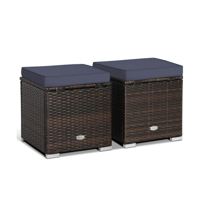 Patio Ottoman With Removable Cushions, Navy Outdoor Seating & Patio Chairs at Gallery Canada