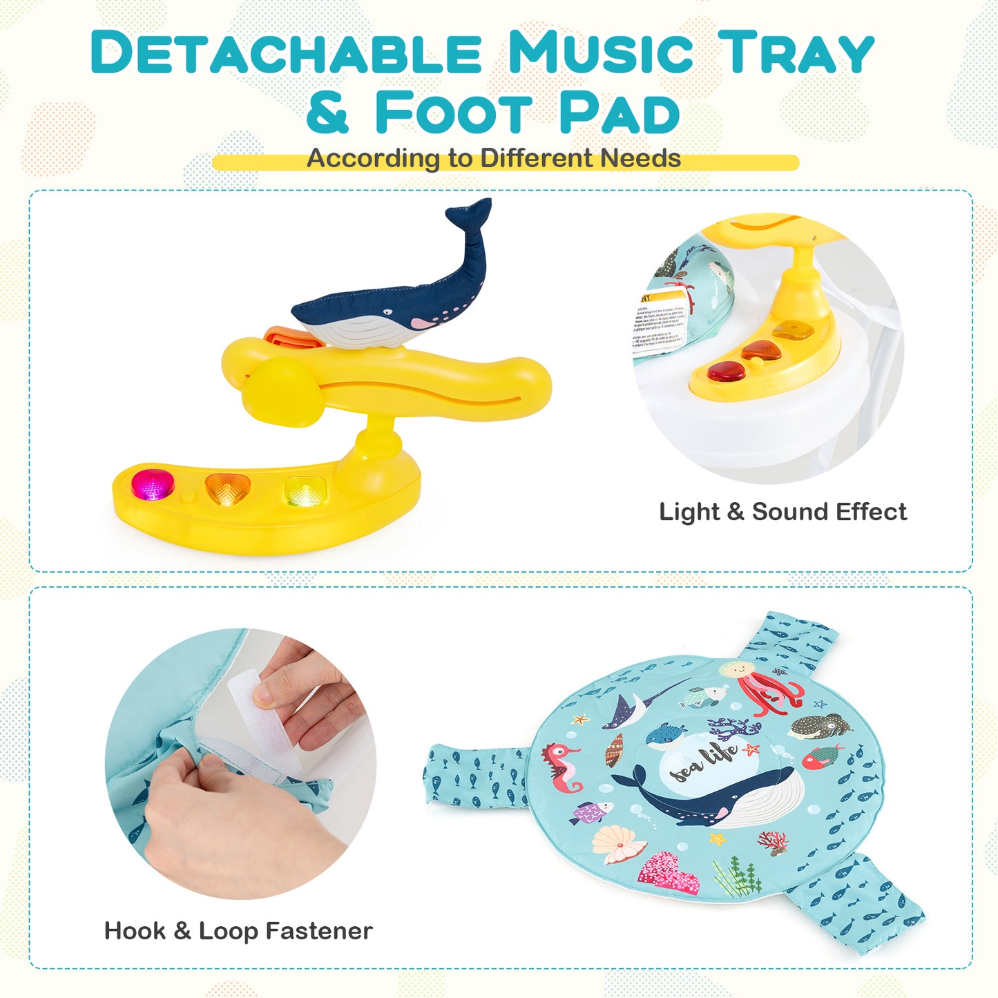 Baby Activity Center, Height Adjustable Bouncing Saucer, Light Blue Baby Gyms & Playmats at Gallery Canada