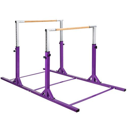Kids Gymnastic Training Parallel Bars, Adjustable, Purple