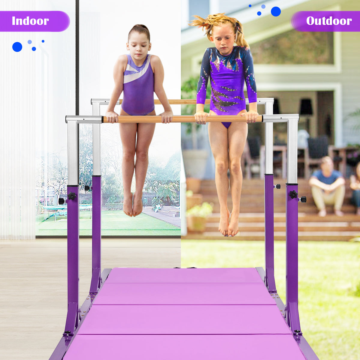 Kids Gymnastic Training Parallel Bars, Adjustable, Purple Toy Sports at Gallery Canada