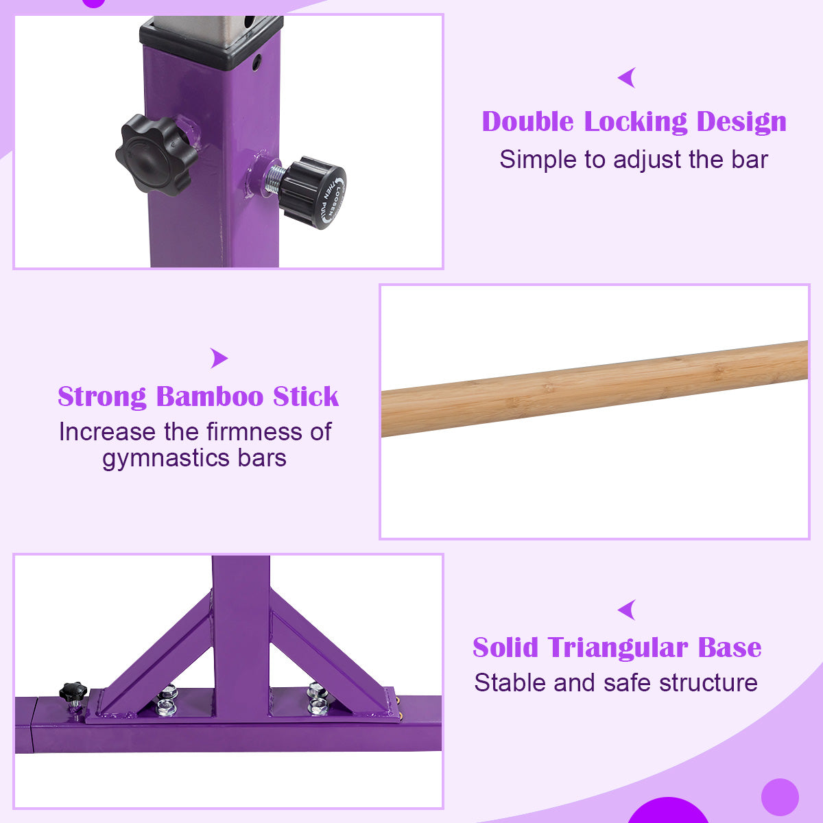 Kids Gymnastic Training Parallel Bars, Adjustable, Purple Toy Sports at Gallery Canada
