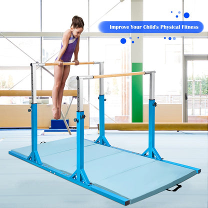 Kids Double Horizontal Bars, Adjustable Parallel Bars, Blue Toy Sports at Gallery Canada