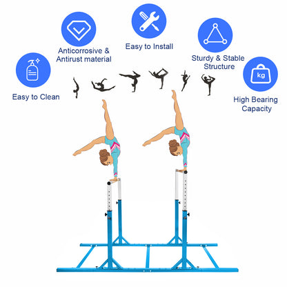 Kids Double Horizontal Bars, Adjustable Parallel Bars, Blue Toy Sports at Gallery Canada
