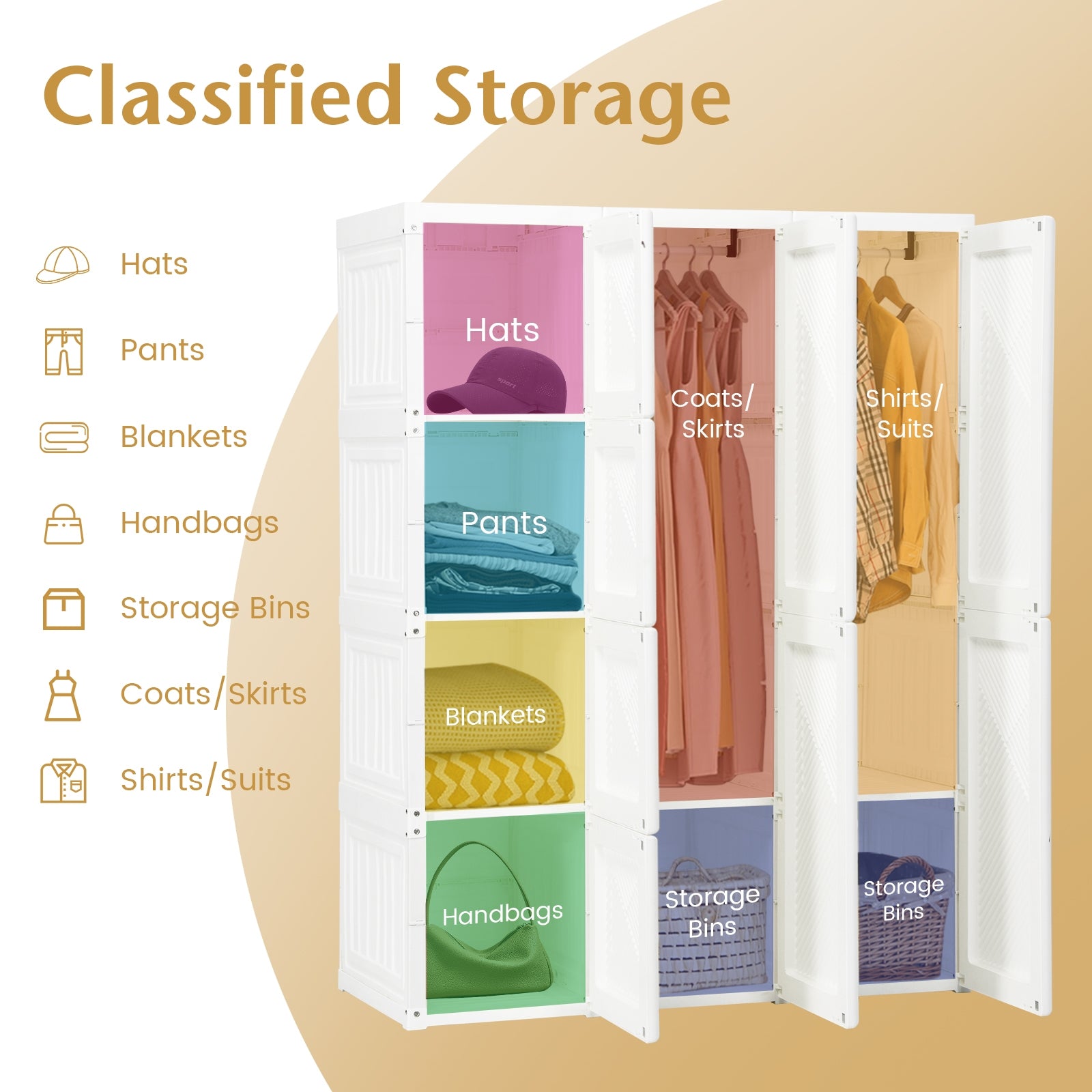Foldable Closet Organizer, 8 Cubby Storage, White Clothing & Closet Storage at Gallery Canada