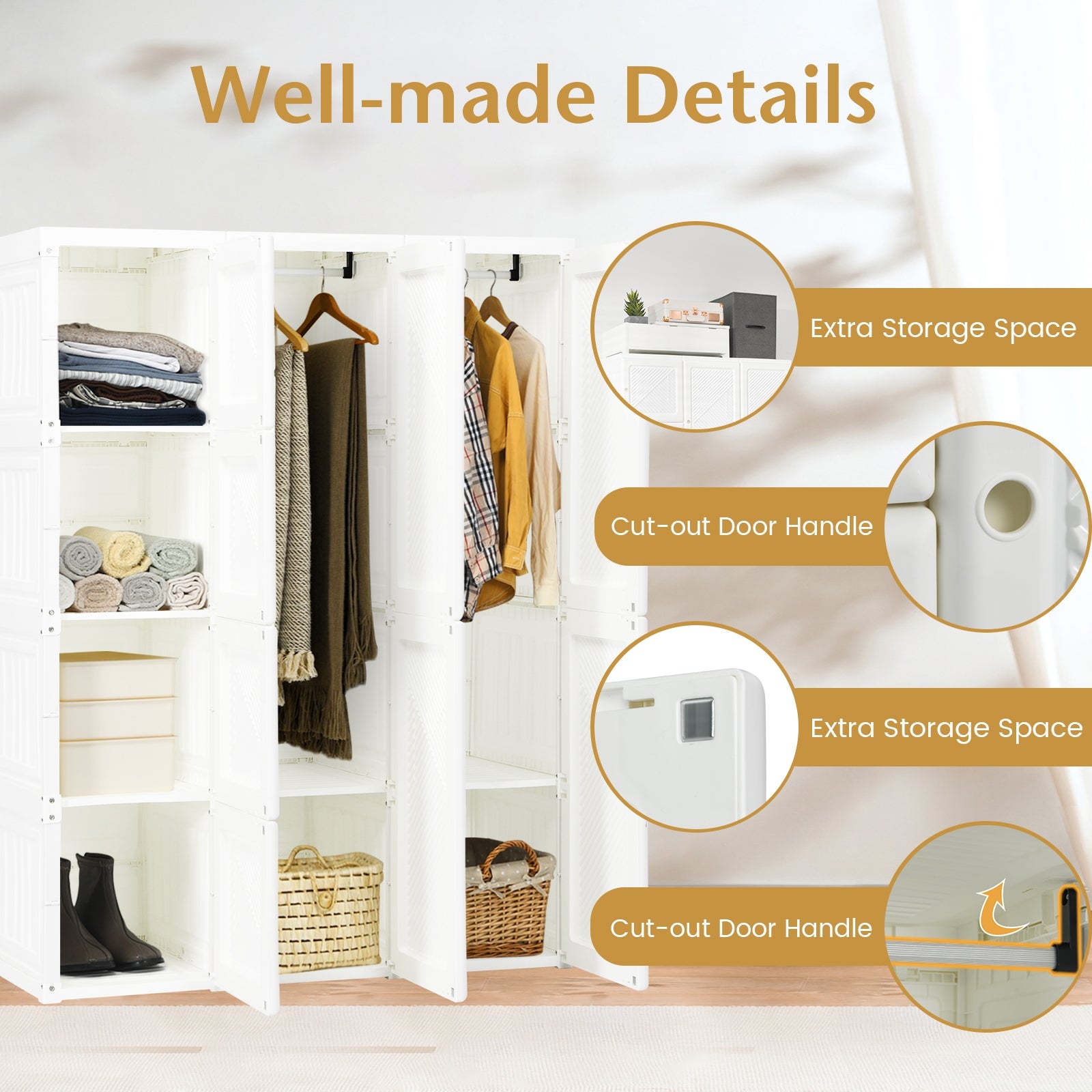 Foldable Closet Organizer, 8 Cubby Storage, White Clothing & Closet Storage at Gallery Canada