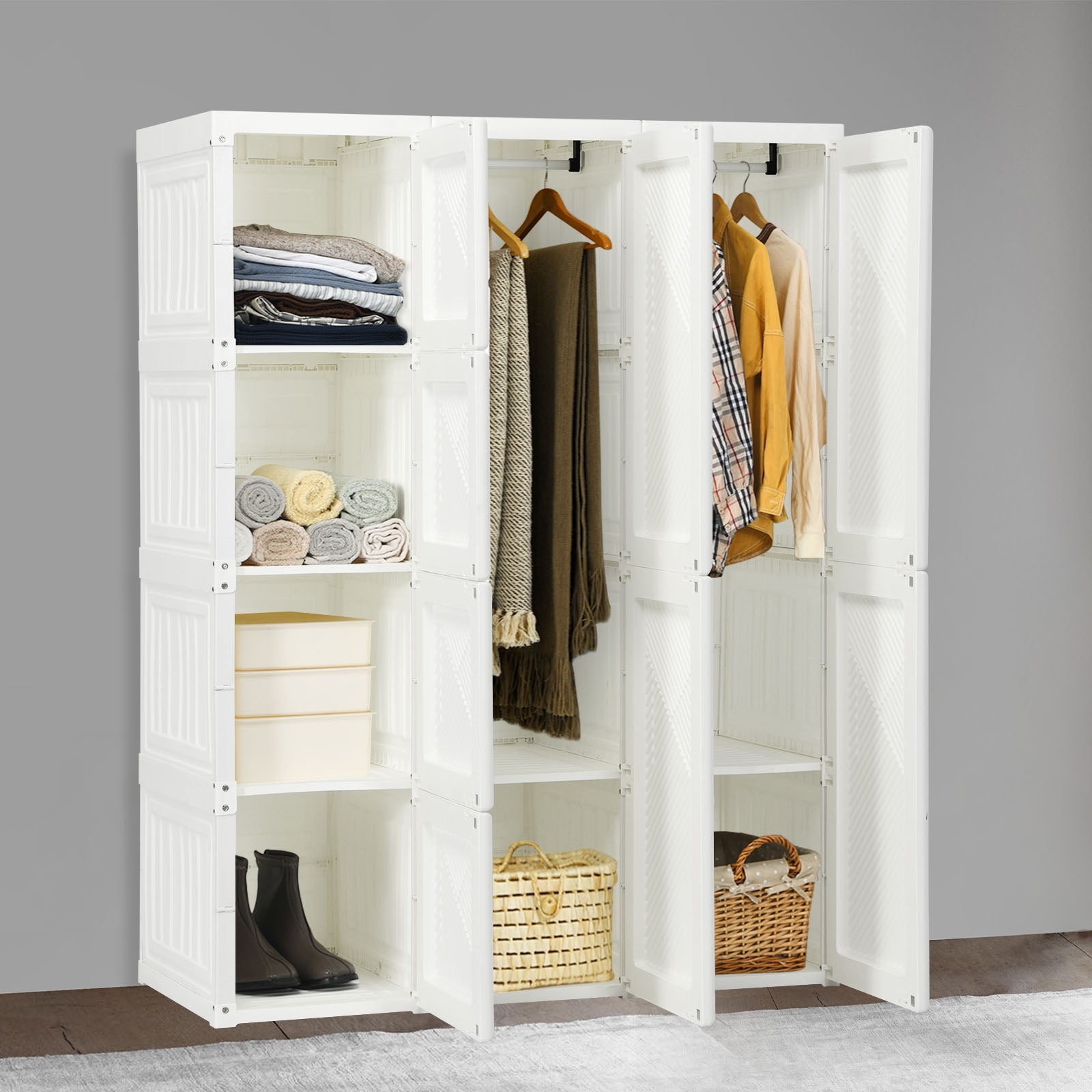 Foldable Closet Organizer, 8 Cubby Storage, White Clothing & Closet Storage at Gallery Canada