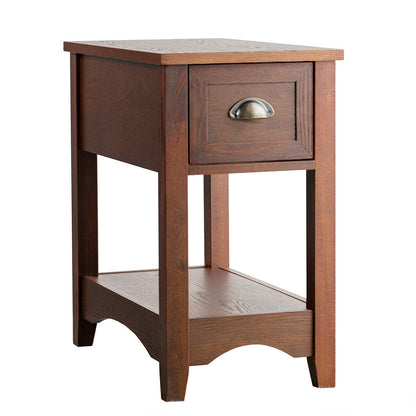 Contemporary Side End Table With Drawer, Natural End & Side Tables at Gallery Canada