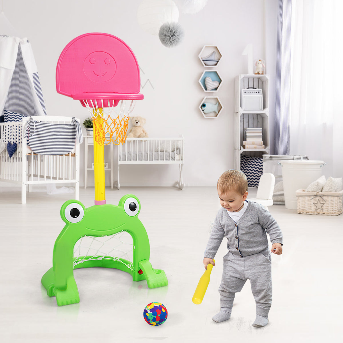 3-in-1 Kids Basketball Hoop Set, Multicolor Toy Sports at Gallery Canada
