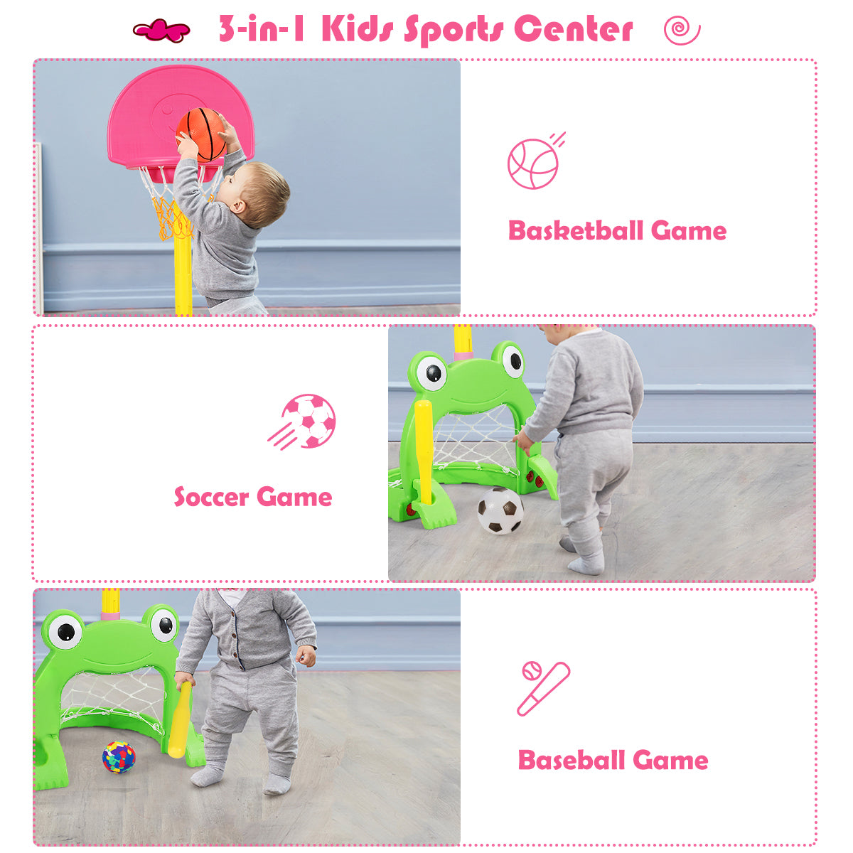 3-in-1 Kids Basketball Hoop Set, Multicolor Toy Sports at Gallery Canada