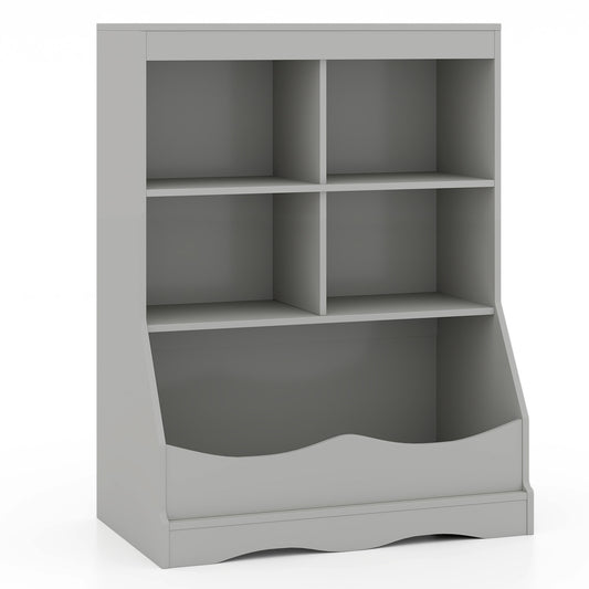 3-Tier Children's Bookcase Toy Storage Cabinet, Gray Kids Storage Gray at Gallery Canada