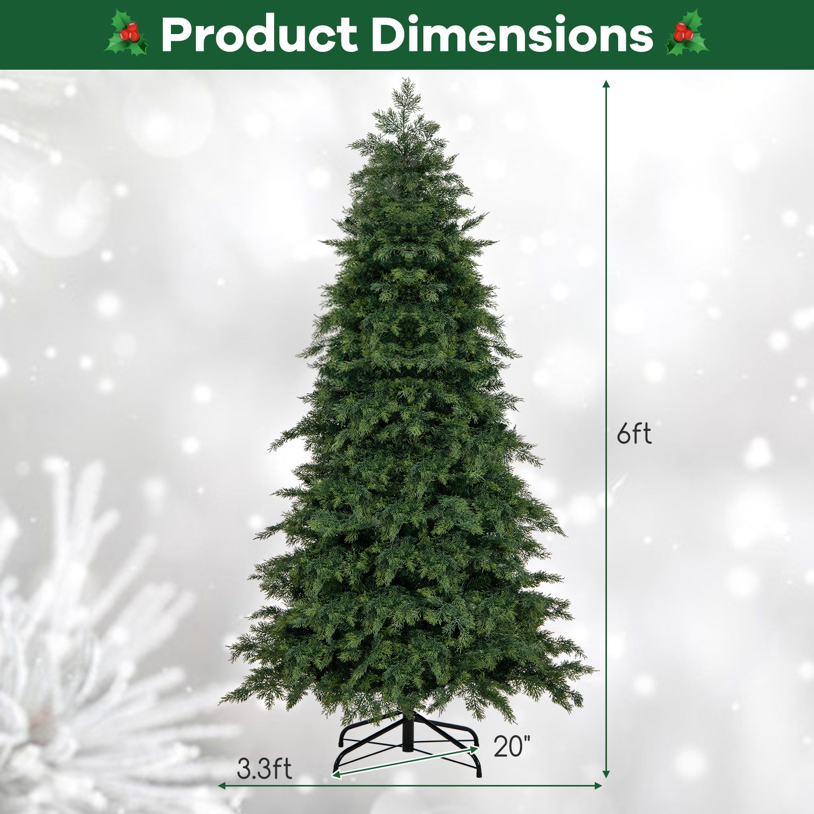 Artificial Christmas Tree, Hinged, 6 ft, Green Christmas Tree at Gallery Canada