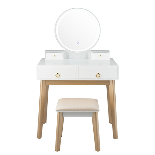 Makeup Vanity Table With Lighting, White