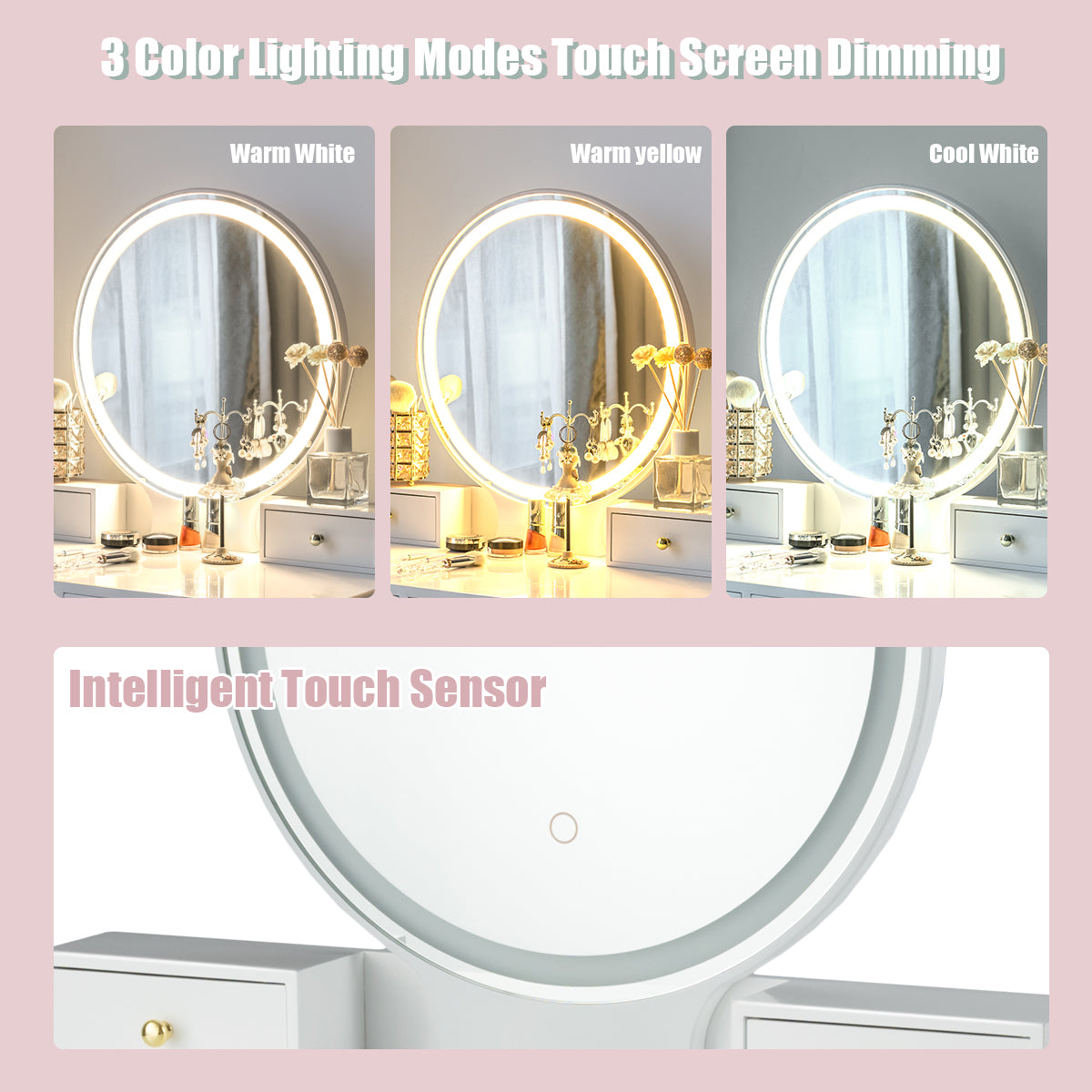 Makeup Vanity Table With Lighting, White Makeup Vanities at Gallery Canada