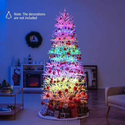 7 FT Pre-lit Artificial Christmas Tree, Hinged, 820 Coral Tips, White Christmas Tree at Gallery Canada