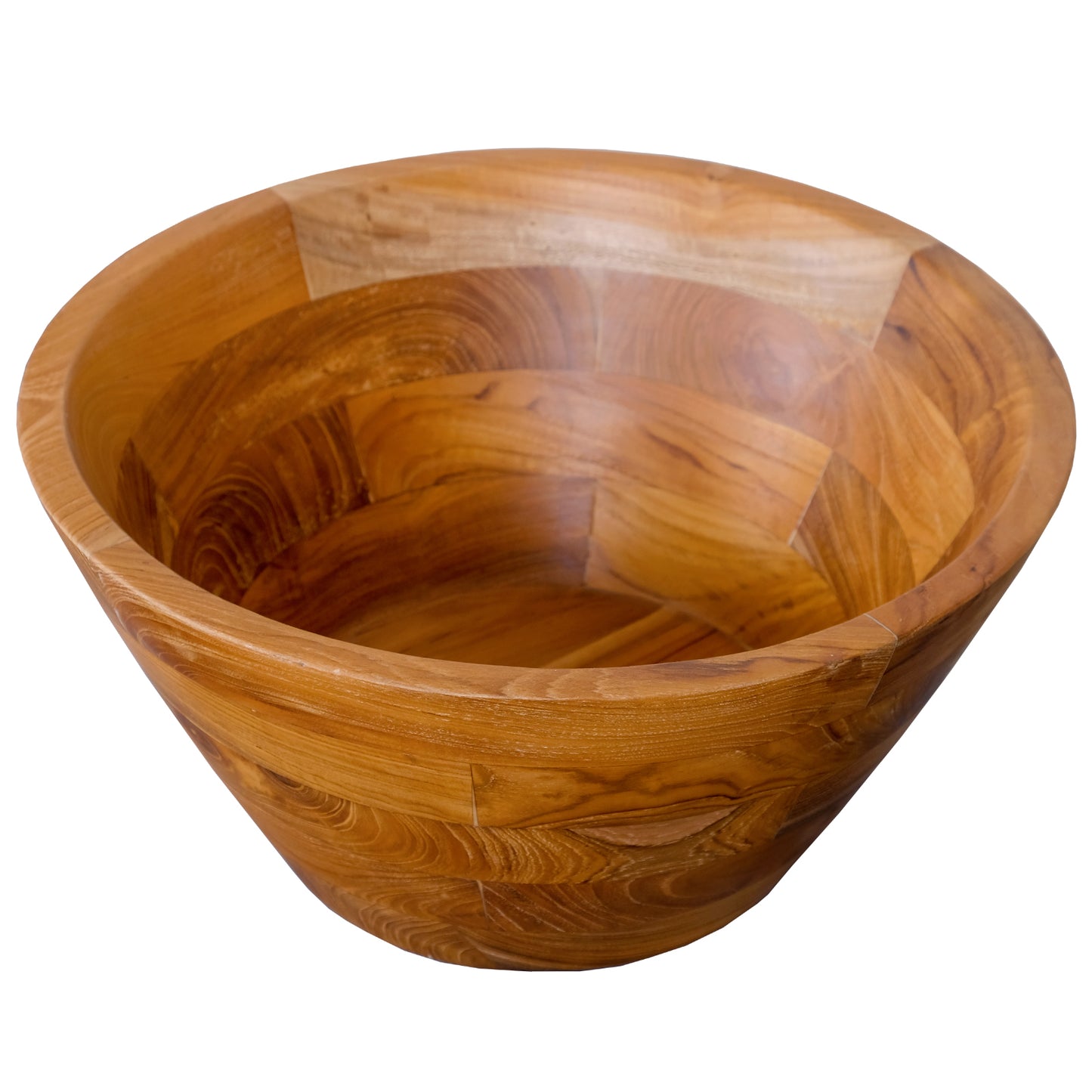 16 Inch Teak Wood Washbasin, Natural, Smooth Finish, Drainage Hole Bathroom Sinks at Gallery Canada