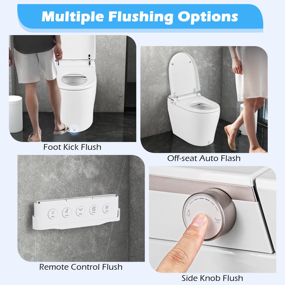 Elongated Bidet Toilet, Adjustable Heated Seat, White Toilet at Gallery Canada