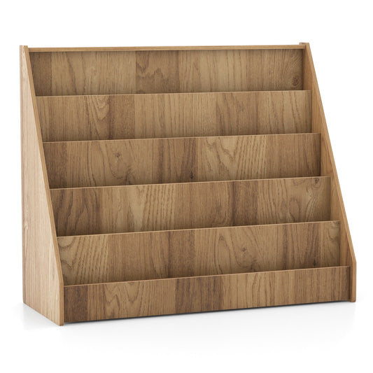 5-Tier Kids Bookshelf, Deep Compartments, Stable Baby Book Case, Natural Kids Storage Natural at Gallery Canada
